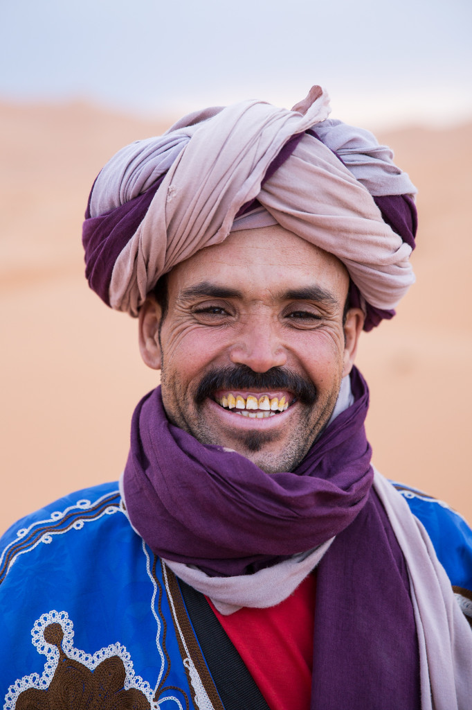 Our wonderful guide who kept us all smiling as we toured through the Erg Chebbi dunes on camelback. 