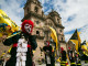 Dancers fill the Plaza de Armas during the celebration of Cruz Velacuy in Cusco, Peru.