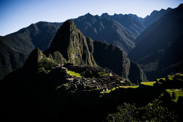 Breathtaking view of Machu Picchu in Peru at a lovely spot where we lay down to rest.